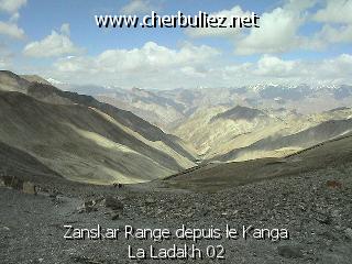 légende: Zanskar Range depuis le Kanga La Ladakh 02
qualityCode=raw
sizeCode=half

Données de l'image originale:
Taille originale: 142560 bytes
Temps d'exposition: 1/300 s
Diaph: f/400/100
Heure de prise de vue: 2002:06:25 09:06:45
Flash: non
Focale: 42/10 mm
